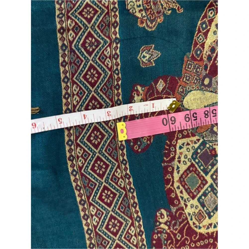 Scarf tassel Teal Elephant Pattern Pashmina Scarf